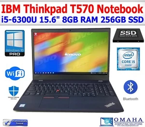 LENOVO THINKPAD T570 LAPTOP I5-6300U 8GB RAM 256GB SSD WIN 11 PRO TESTED EXTRAS - Picture 1 of 7