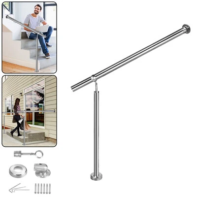 Geländer Handlauf Treppengeländer Balkongeländer L:80cm Treppe Edelstahl Bausatz - Bild 1 von 4