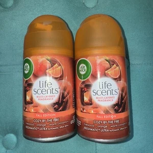 Airwick Cozy by the Fire Freshmatic Refill Life Scents Firewood Campfire Qty 2 - Picture 1 of 4