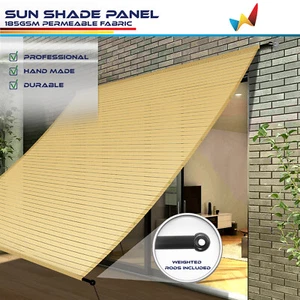 3-7' Hollow-Out Pergola Shade Cover Beige Porch Replacement Canopy Cover w/ Rod - Picture 1 of 14
