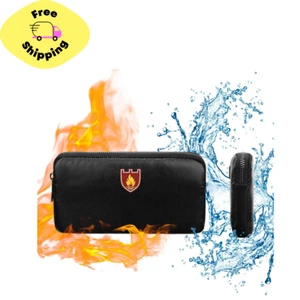 Fireproof Document Bag 7.87"x 4.3" Waterproof Safe Cash Money Pouch Storage New - Picture 1 of 6