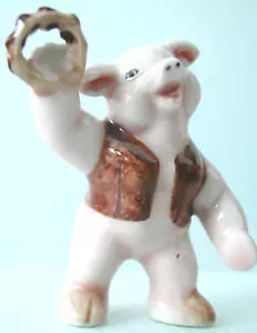KLIMA K381 Miniature statuette en porcelaine - COCHON MUSICIEN N° 6 PIG - Imagen 1 de 3