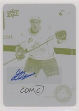 2021-22 Upper Deck CHL Printing Plate Yellow 1/1 Gannon Laroque #50 Auto 2pw