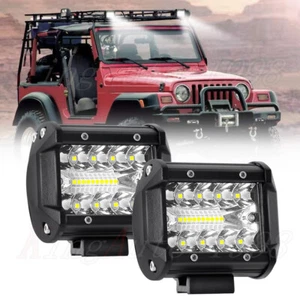 2X 4" LED Light Bar Driving Fog Lights Combo Off Road Lights for Trucks UTV SUV - Bild 1 von 11