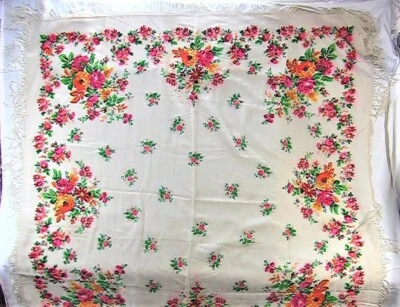 Pañuelo bufanda babushka chal de lana pura ruso soviético vintage sin usar URSS  Foto 1 de 4