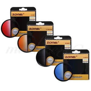 Zomei 77mm Round Gradual Neutral Density Lens Filter Kit - Red Blue Orange Grey - Picture 1 of 8