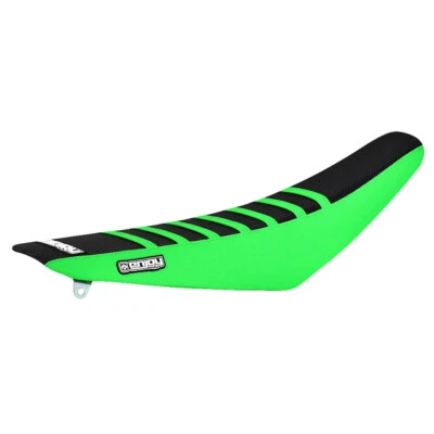 2013-16 Kawasaki KXF 250 Flo Green Black Flo Green Rib SEAT COVER Enjoy Mfg #65 - Image 1 of 2