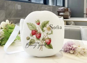 Personalised Girls Strawberry Print Shoulder Bag Crossbody Lucky Purse Gift - Picture 1 of 2