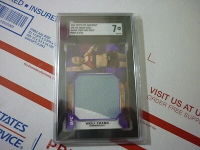 Zhang Weili 2020 Topps UFC Knockout #JFR-WZ RC Jumbo Mat Relic Purple 8/25 SGC 7 - Image 1 of 4
