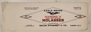 FILE COPY LABEL Molasses Eagle Brand Bacon Stickney Albany New York - Picture 1 of 1