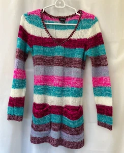 rue 21 Jumper with Pockets - Size Small - Multicoloured Stripe - Picture 1 of 5