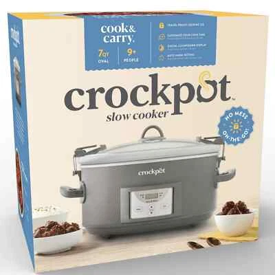 Crock-Pot® Programmable 7-Quart Cook and Carry Slow Cooker Grey - Image 1 of 4