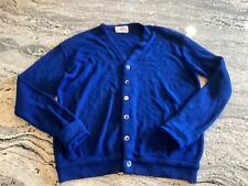 Vintage 1970s Lord Jeff Jeff Links Navy Blue Grandpa Sweater Cardigan XL