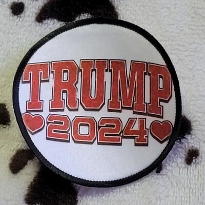 Hat Patch Trump 2024 Sublimation DYI Fabric Patch Glue Iron On Sew - Image 1 of 4