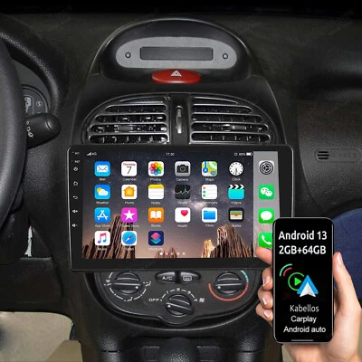Autoradio Android 13 Carplay GPS Navi WIFI RDS 64GB Für Peugeot 206 CC 2001-2016 - Bild 1 von 4