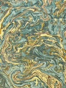 HGTV Marbleized Green Agate Drapery Upholstery Contemporary Fabric By the Yard - Picture 1 of 4