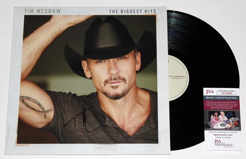 TIM MCGRAW SIGNED THE BIGGEST HITS LP VINYL RECORD ALBUM AUTOGRAPHED +JSA COA Cover