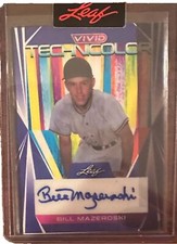 2022 Leaf Vivid Bill Mazeroski Technicolor On Card Auto 1/1 Signed Proof Pirates