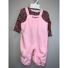 NEW Carters 2008 pink fleece overalls brown long sleeve onepiece snap size 6mon