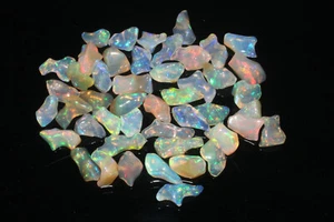 6x10to7x15 MM NATURAL ETHIOPIAN OPAL UNDRILLED POLISHED ROUGH 47 PIECES OBI171 - Picture 1 of 4