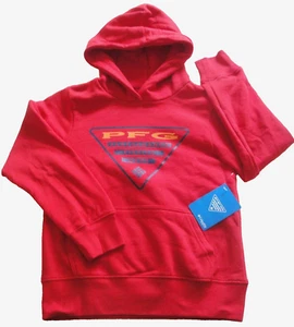 NWT $40 Boy's COLUMBIA PFG HOODIE Pullover LARGE LOGO Medium SIZE 10-12 Red - Picture 1 of 4