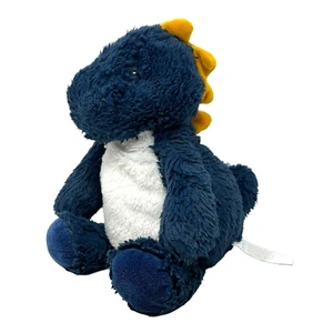 CARTER'S Dark Navy Blue Dinosaur Yellow Spikes Lovey Plush 2022 White Tummy - Picture 1 of 5