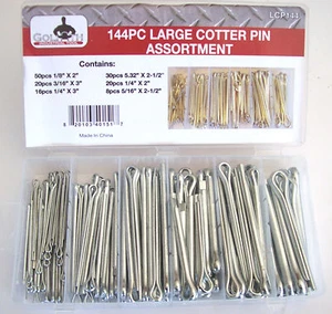 144pz ASSORTIMENTO SPILLE COTTER LUNGHE INDUSTRIALI GOLIATH LCP144 SET CLIP EXTRA LARGE - Foto 1 di 3