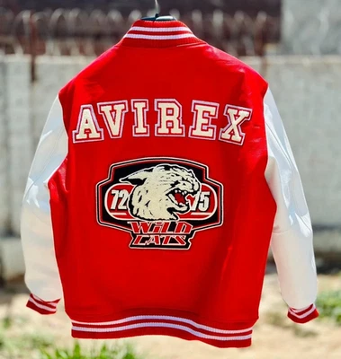 Wildcats 1975 Retro Avirex Men’s Varsity Jacket Bomber Leather Streetwear - Image 1 of 3