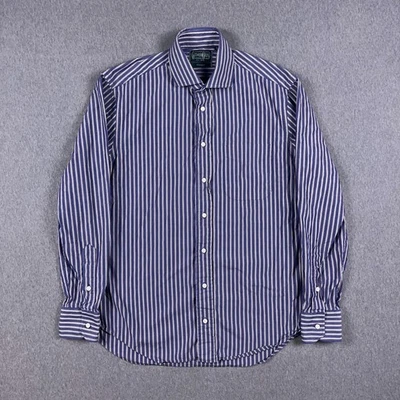 Gitman Bros Shirt Mens Size 15.5 Vintag Blue Vertical Striped Oxford Button Down - Image 1 of 4