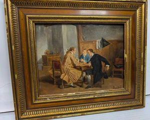 Antikes Gemälde Kneipenszene signiert Roybet 1840-1920 ?Att.To - Bild 1 von 10