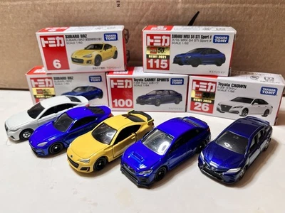 TOMICA Lot SUBARU BRZ WRX STI TOYOTA CAMRY Sports CROWN yellow Brz USA SELLER - Image 1 of 4