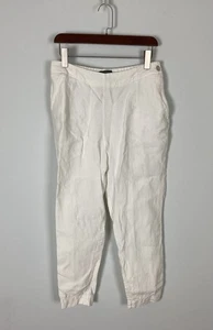 OSKA White Regular 100% Linen Wide Leg Lagenlook Trousers Pants Size 2 - Picture 1 of 18