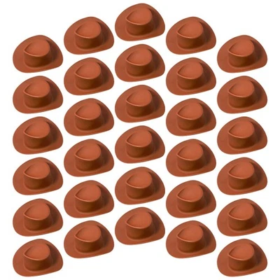  30 Pcs Cake Decorations Tiny Hats for Crafts Western Cupcake Toppers - Image 1 of 4