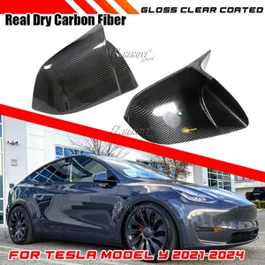 Spiegelabdeckung Spiegelkappen Echt Carbon Fiber für Tesla Model Y 2021-2023 - Picture 1 of 9