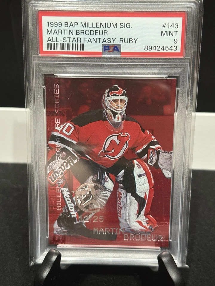 1999 BAP Millenium Sig RUBY All Star Fantasy Martin Brodeur - PSA 9 - /25 - Image 1 of 1