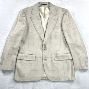 Blazer de cricket de colección para hombre 42S? Abrigo deportivo ligero forrado parcialmente a cuadros de lana marfil - Imagen 1 de 12
