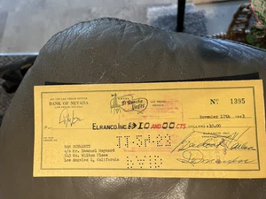 El Rancho Vegas Check To Sam Schwartz C/O Firmado Emanuel Maynard LA 1953 - Imagen 1 de 2
