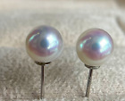Pair of 10mm Natural South Sea Genuine White Round Pearl Stud Earring 3693AAA