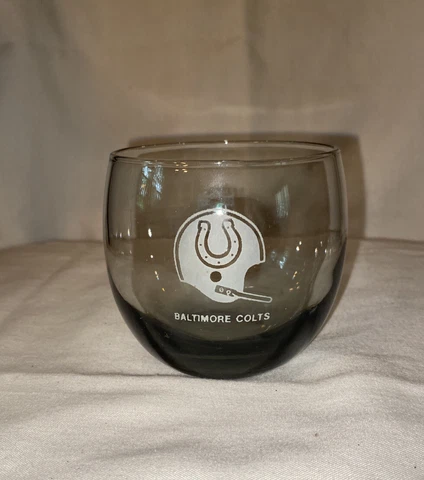 Vintage Baltimore Colts Drinking Glass NFL Licensed Round Bottom 1960s Cover