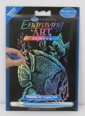 Royal Langnickel Rainbow Foil Engraving Art Kit 5" x 7" Tropical Fish - NEW - image 1 of 3
