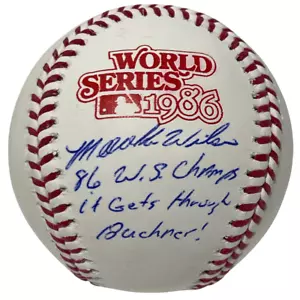 Mookie Wilson Signed 1986 World Series ROMLB Baseball w/ 2 Ins PSA COA NY Mets - Picture 1 of 3