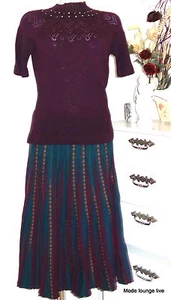 NOA NOA Pullover lila Rollkragren Pailletten purple Wolle Strick - Picture 1 of 5
