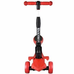 Scooter Plegable Niños Extraíble LED Alturas Ajustables y Barra en T Edades 3-5 - Imagen 1 de 1