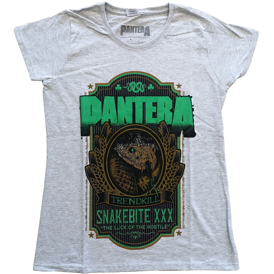 Pantera - Snakebite XXX Label - Ladies Junior Heather Grey T-shirt - Image 1 of 1