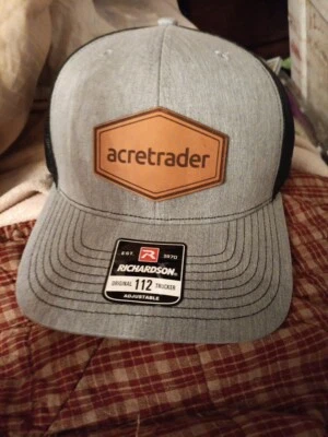  New Richardson Mesh Snap Back Truckers Hat/Cap "Acretrader"Leather Patch - Изображение 1 из 4