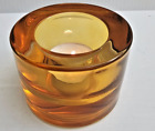 Pomarańczowy szklany świecznik tealight | minimalistyczny design | grube szkło | mod...