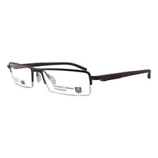 TAG Heuer Dark Ceramic & Burgundy Eyeglasses Frames 53mm 17mm 142mm -TH 0822 006