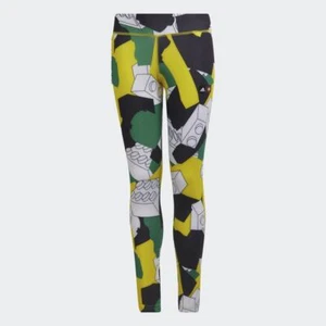 Adidas X Classic LEGO Aeroready Tights Yellow Green White Black NWT Youth Medium - Picture 1 of 5