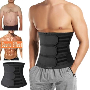 Men Waist Trainer Trimmer for Weight Loss Neoprene Sweat Belt Corset Body Shaper - Picture 1 of 37