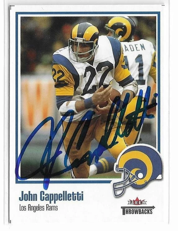 JOHN CAPPELLETTI Autographed Signed 2002 Throwbacks card LA Rams Penn State COA - Image 1 of 1